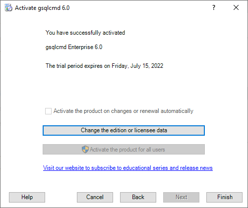 gsqlcmd Registration - The final step